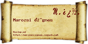 Marozsi Ágnes névjegykártya